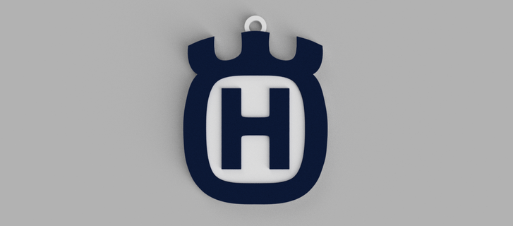 Husqvarna moto logo chiave squillare pendente orecchino 3d print model - Mito3D