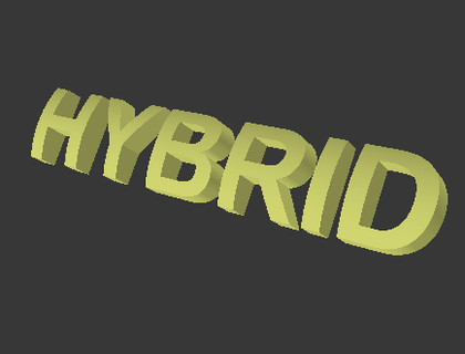 hybrid vehicle badge hybrid car badge logo decal  3d print model - Mito3D