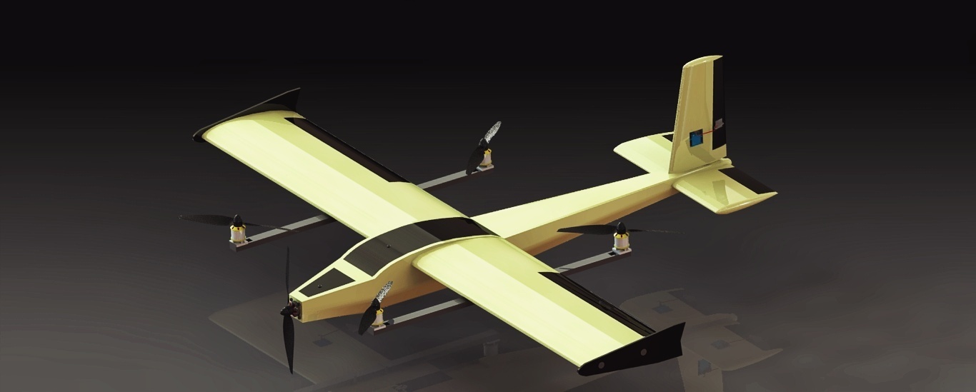 Hybrid vtol Flugzeug 3D print model - Mito3D