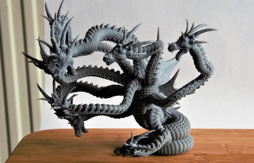hydre tête semi posable miniature grec mythes donjons dragons dnd éclaireur monstre table jeu rpg 3d print model - Mito3D