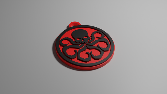 hydra key ring red skull marvel shield ucm art design 3d print model - Mito3D