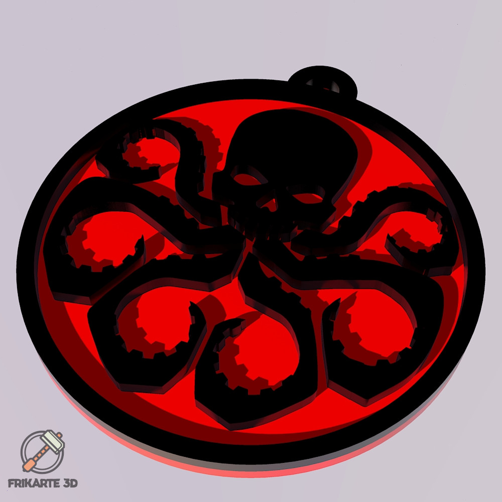 hydra keychain logo marvel 3d printable two color printing 3D print model - Mito3D