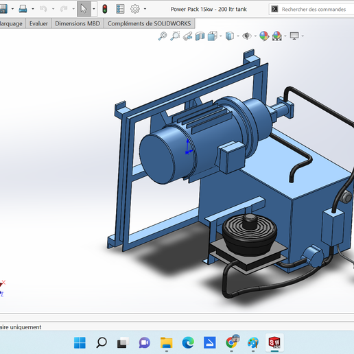 hydraulique Puissance pack 15kw 200 ltr réservoir 3D print model - Mito3D