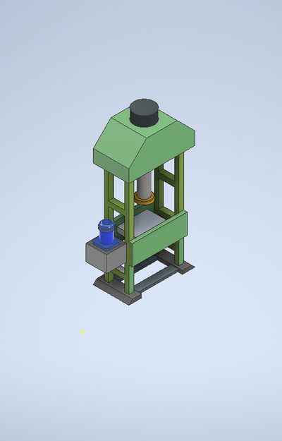 hidráulico prensa máquina industria hidráulica escala azul etiqueta figura 3d diseño industrial 3d print model - Mito3D