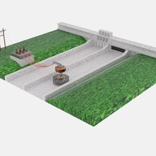 hydro power plant game structure architecture architect water building dam diyora pratik project presentation 3d print model - Mito3D