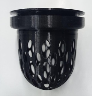 Hydroponie Korb 90mm 9 Faden Hydrokultur verstärkt grau Haar 3d print model - Mito3D