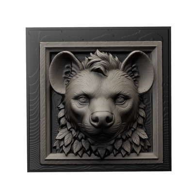 sırtlan hayvan rahatlama sanat hayvanlar yeggi mito3d büst google kolye madalyon animal relief wall art duvar 3d print model - Mito3D