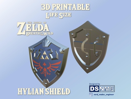 Hylian kalkan Zelda nefes vahşi hayat boyut efsane usta kılıç bağlantı kuvvet oyunlar oyun Kostüm oyunu nintendo sahne değiştirmek Ganondorf Hyrule Tloz botw 3d print model - Mito3D