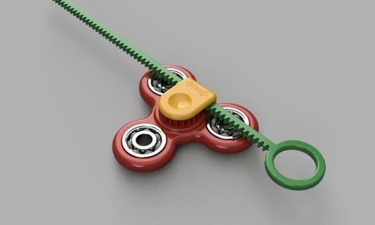 hyper-rip spinner fidget gear rack pinion mechanical toys game functionnal 3d print model - Mito3D