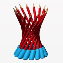 o hiperbolóide porta-lápis a casa hiperbólica mathart 3d print model - Mito3D