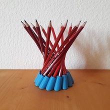 o hiperbolóide porta-lápis a casa Geometria 3d secretária organizador hiperbólica parabolóide hiperbólico mathart office pencilholder 3d print model - Mito3D