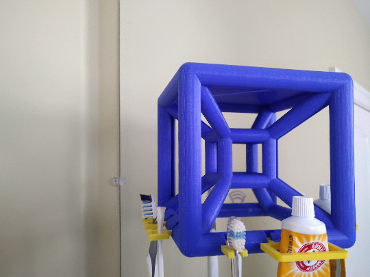 Hypercubby Badezimmer Zahnbürste Halter Unterstützung Veranstalter 3D print model - Mito3D