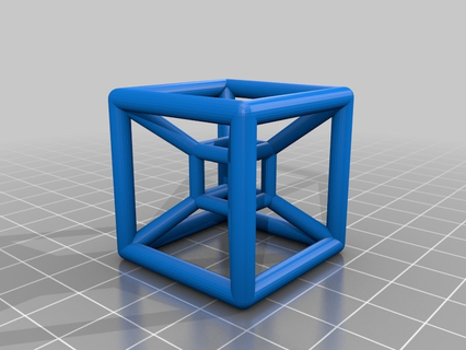 hypercube-lowpoly hypercube lowpoly lowpolygon test print models 3d print model - Mito3D