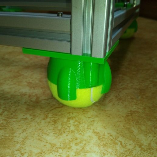hypercube evolution tennis ball damper tool 3030 extrusion hevo openscad tennisball vibration dampening dampers 3d printer parts 3D print model - Mito3D
