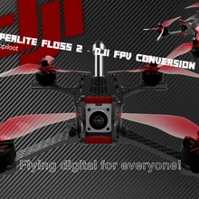 hyperlite floss v2 - dji fpv conversion various quadcopter quad air unit r9 crossfire sloss foss 3d print model - Mito3D
