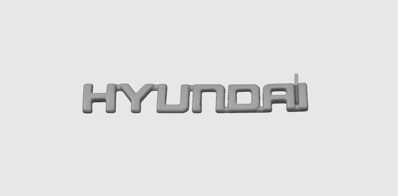 hyundai arrière tronc police caractère petit 10cm gadget hyundai vert pi nk 3d pri nt voiture accent ère 3d print model - Mito3D