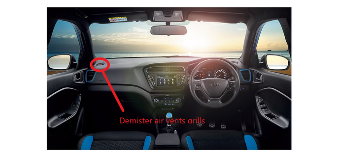 Hyundai i20 2020 painel controle demister saída ar grade grelha 3d print model - Mito3D