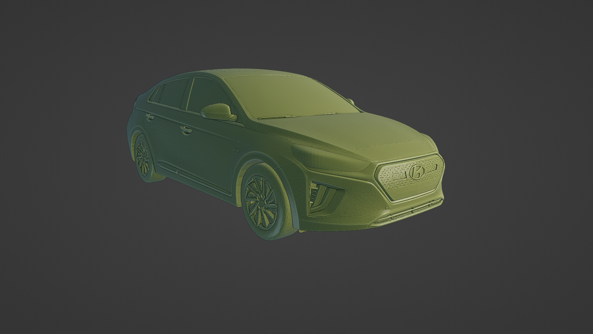 hyundai ioniq electric facelift 2020 2019 2021 2022 hybrid korea eco green ev hatchback realistic detailed car standard 3D print model - Mito3D