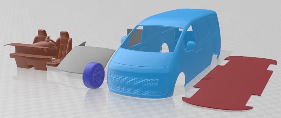 hyundai staria pannello furgone 2024 stampabile gioco fessura scalextric tamiya rc miniz passatempo micro pressofuso 3d print model - Mito3D