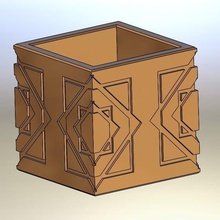 hz s leyman sigillo esagono pentola matita caso art seedli ng di concreto lowpoly vasino deco la pianta casa 3d print model - Mito3D
