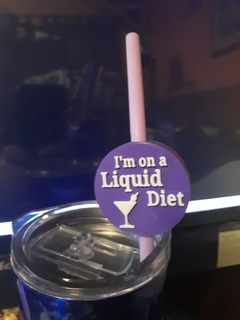 i'm liquid diet straw topper alcohol fun witty 3d print model - Mito3D