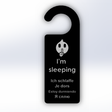 i'm sleeping sign gadget doorway dodo sleep silence nighttime calm tranquility peaceful 3d print model - Mito3D