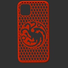 i-phone 11 3d case printable stl targaryen gadget cover print model design logo dragons 3d print model - Mito3D