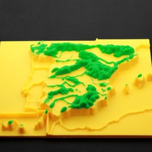 de la cordillera ibérica cadena montañosa españa casa montana educación geografía mapas Mapa 3d ornamento decoración escuela 3d print model - Mito3D