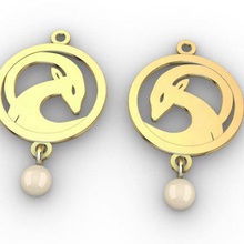 ibex pearl jewelry earring animal 3d print model - Mito3D