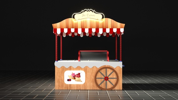 gelo creme carrinho ice cream 3d print model - Mito3D