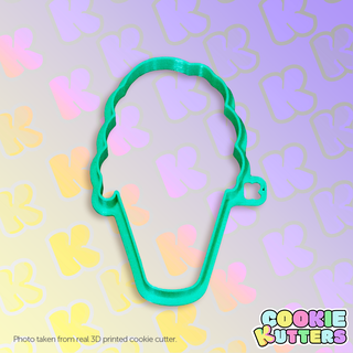 ice cream cone cookie cutter mold silhouette kutters kitchen food recipe cookies 3d print contour 3d print model - Mito3D