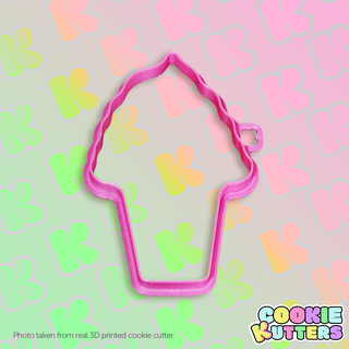 ice cream cone cookie cutter mold silhouette kutters kitchen food recipe cookies 3d print contour 3d print model - Mito3D