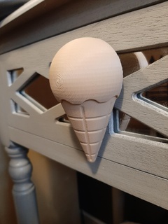 gelo creme cone botão gaveta gabinete puxar crianças decoração tratar 3d print model - Mito3D