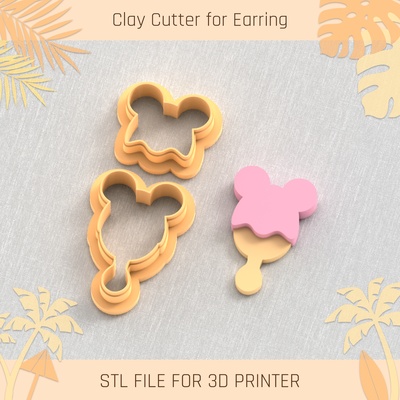ice cream summer clay cutter tools earring turtle beach shell 3d print model - Mito3D