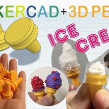 dondurma tinkercad +3d kalem sanat modelleri minyatür ıcecream eunny 3dpen 3d print model - Mito3D
