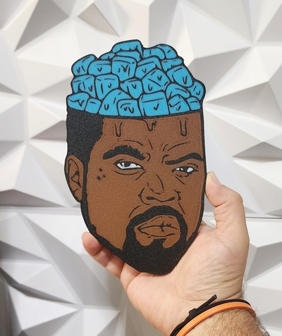 ice cube wall art nwa j dilla mf doom rap hip hop bambu ams coaster magnet 2d 3d print model - Mito3D