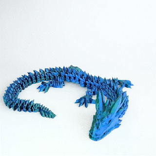 ice dragon - print-in-place flexi flexible articulated print place toy 3d print model - Mito3D