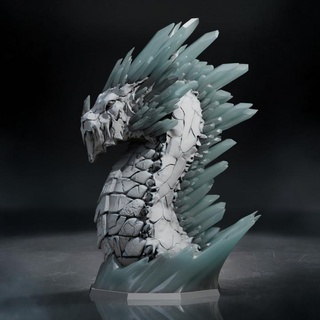 glace dragon buste pre supported 3d print model - Mito3D