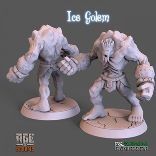 ice golem pose 1 - age golems 3dminiature dnd dndcharacter dndminiature tabletop 3dprinting figurine fantasy ttrpg rpg boardgame highdetail games toys miniatures figurines aarakocra 3d print model - Mito3D
