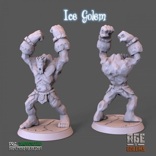 ice golem pose 2 - age golems 3dminiature dnd dndcharacter dndminiature tabletop 3dprinting figurine fantasy ttrpg rpg boardgame highdetail games toys miniatures figurines aarakocra 3d print model - Mito3D