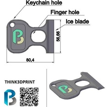 ice master key jewelry anti snow scraper scratcher ijs krabber keychain keychains 3d print model - Mito3D