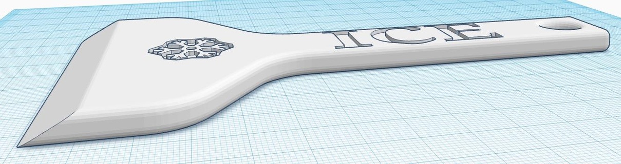 ghiaccio gratta vinci scartcher raschietto 3d print model - Mito3D