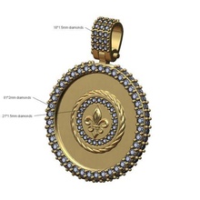 vereist geflochten Lilie Diamant Münze Anhänger Kaution 3d drucken Modell 3d print model - Mito3D