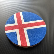 iceland nordic cross - flag coasters coaster norse coozie drink norway sweden dyi table country 3d print model - Mito3D