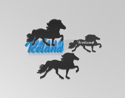 islandês cavalo conjunto Islândia ilhéu 3d print model - Mito3D