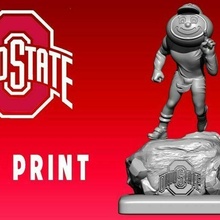 icon ohio buckeyes football - cnc wood 3d print model state 3d print model - Mito3D