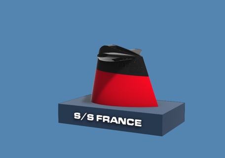 icônico funis ss França oceano forro paquebot funil histórico francês linha Noruega navio embarcação 3d print model - Mito3D