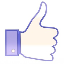 Symbol Werkzeug Facebook Daumen poly Hand Abstimmung Sozial isoliert Grafik Medien Netz 3d print model - Mito3D