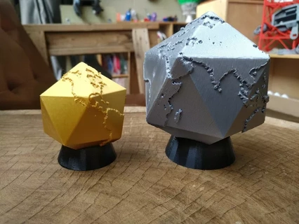 icosahedral globe - earth d20 earth globe d20 icosohedron platonic solid dice map  3d print model - Mito3D
