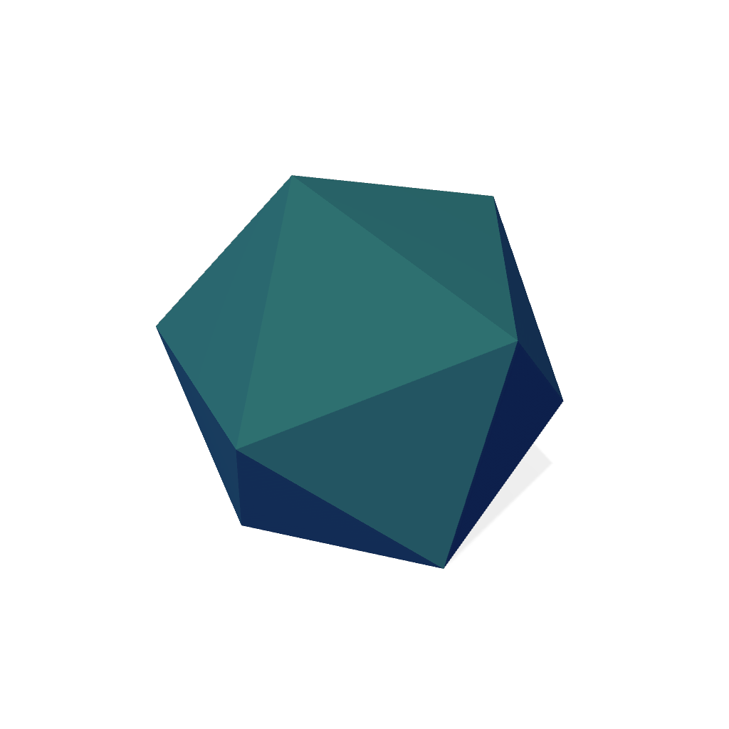 icosahedron platonik katı oyuncaklar zar büyü 3D print model - Mito3D